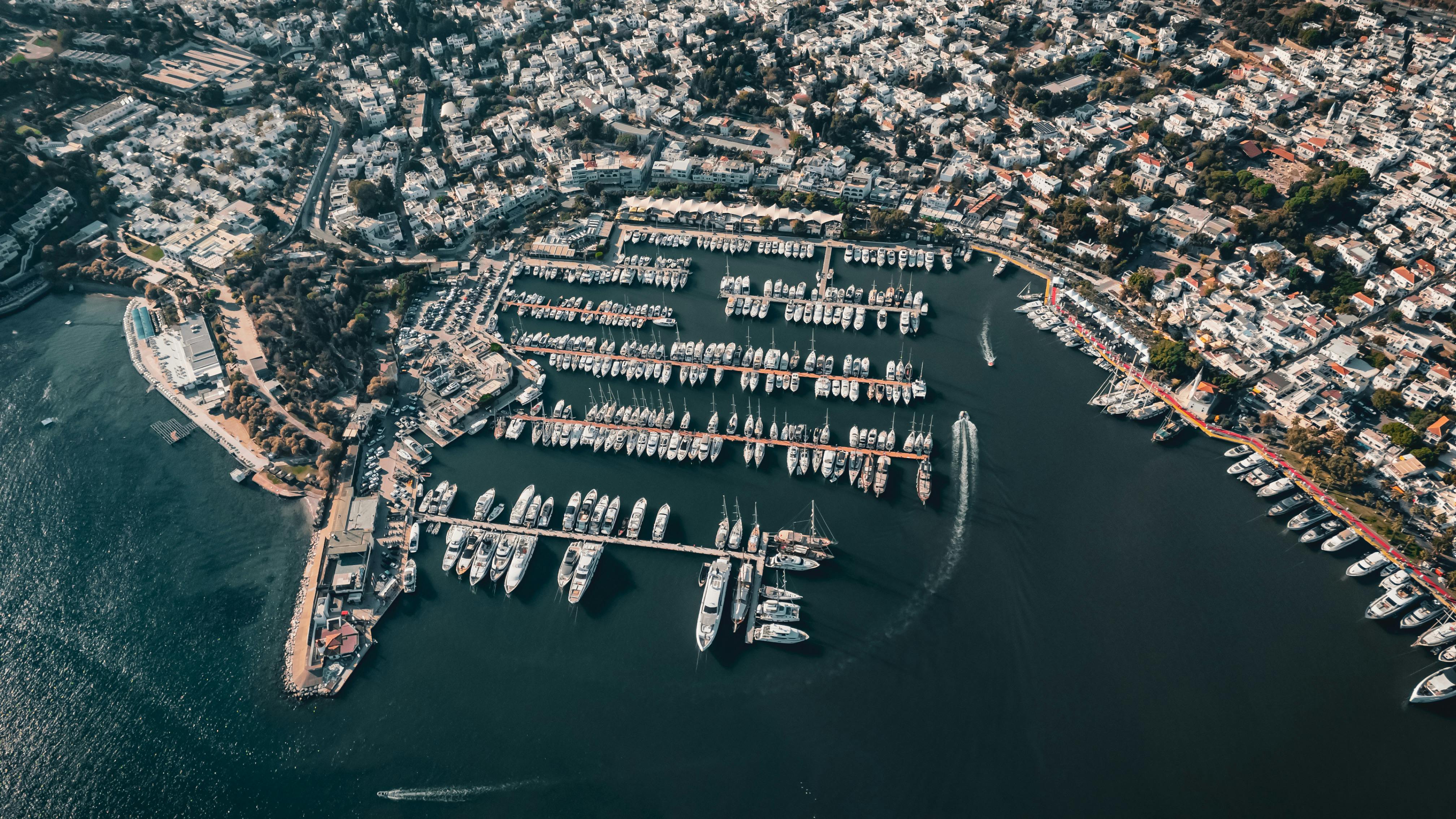 A harbour filled with boats